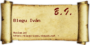 Blegu Iván névjegykártya